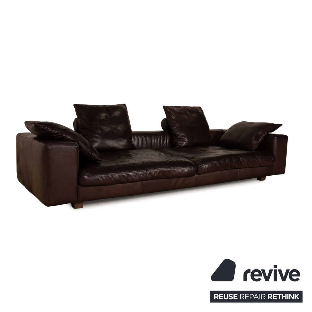 Tommy M by Machalke Al Jazar Leather Four Seater Brown Sofa Couch