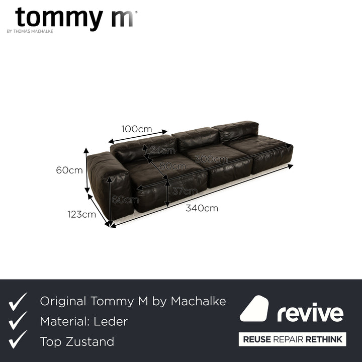 Tommy M by Machalke Cloud Leder Viersitzer Ecksofa Modular Sofa Schwarz Loft Couch