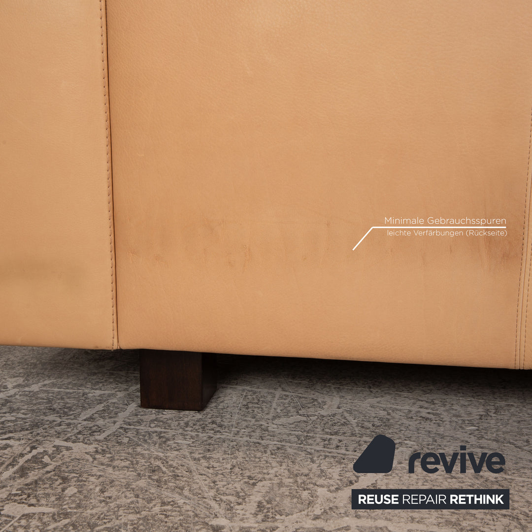 Tommy M by Machalke Landscape Leather Three Seater Brown Sofa Couch