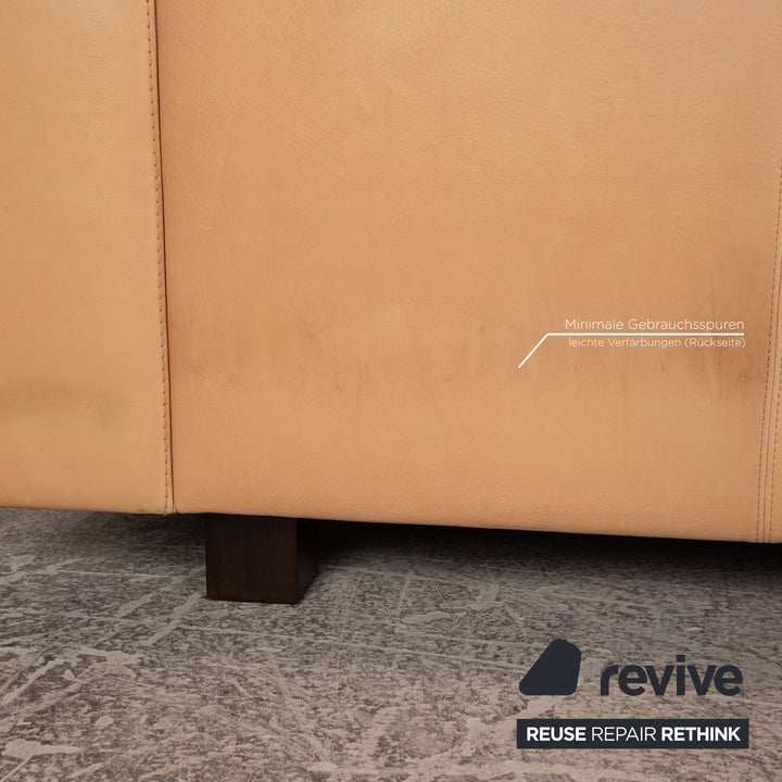 Tommy M by Machalke Landscape Leather Three Seater Brown Sofa Couch