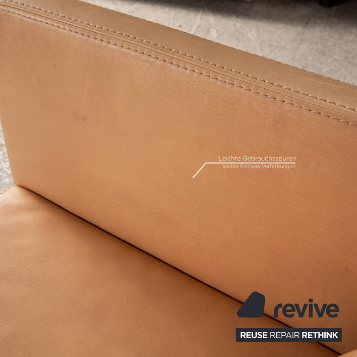 Tommy M by Machalke Landscape Leather Three Seater Brown Sofa Couch