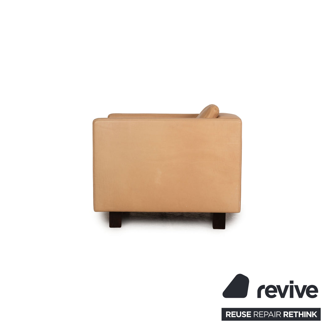 Tommy M by Machalke Landscape Leather Three Seater Brown Sofa Couch