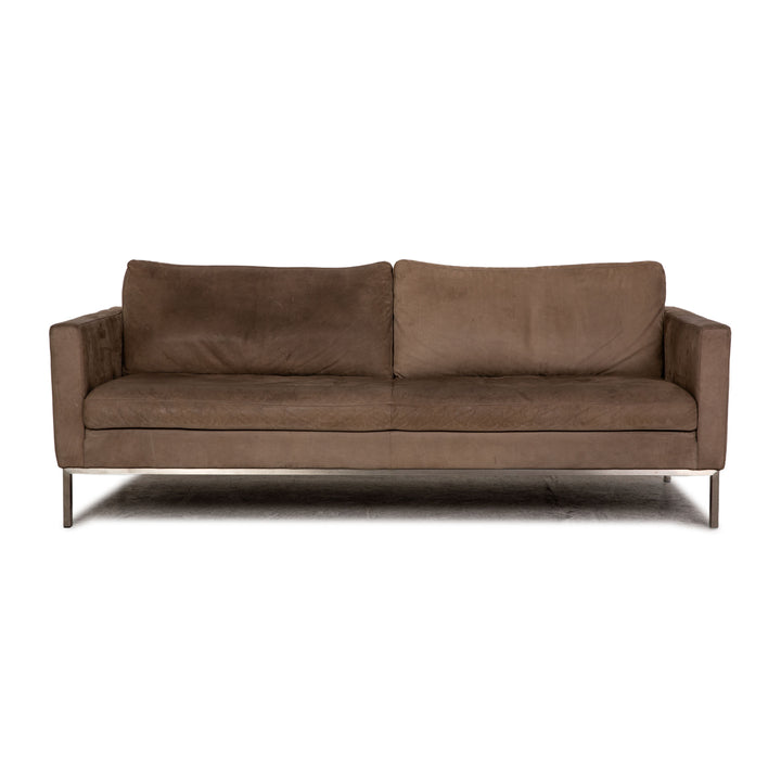Tommy M by Machalke leather three-seater brown sofa couch aniline leather with vintage patina