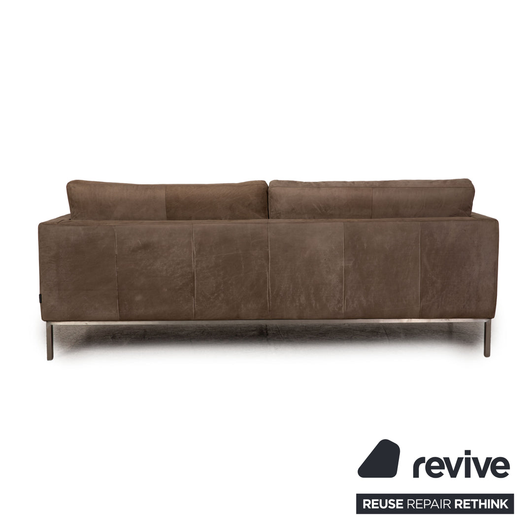 Tommy M by Machalke leather three-seater brown sofa couch aniline leather with vintage patina