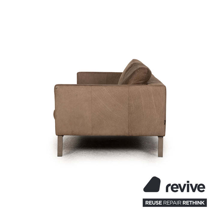 Tommy M by Machalke Leder Dreisitzer Braun Sofa Couch Anilinleder mit Vintage Patina