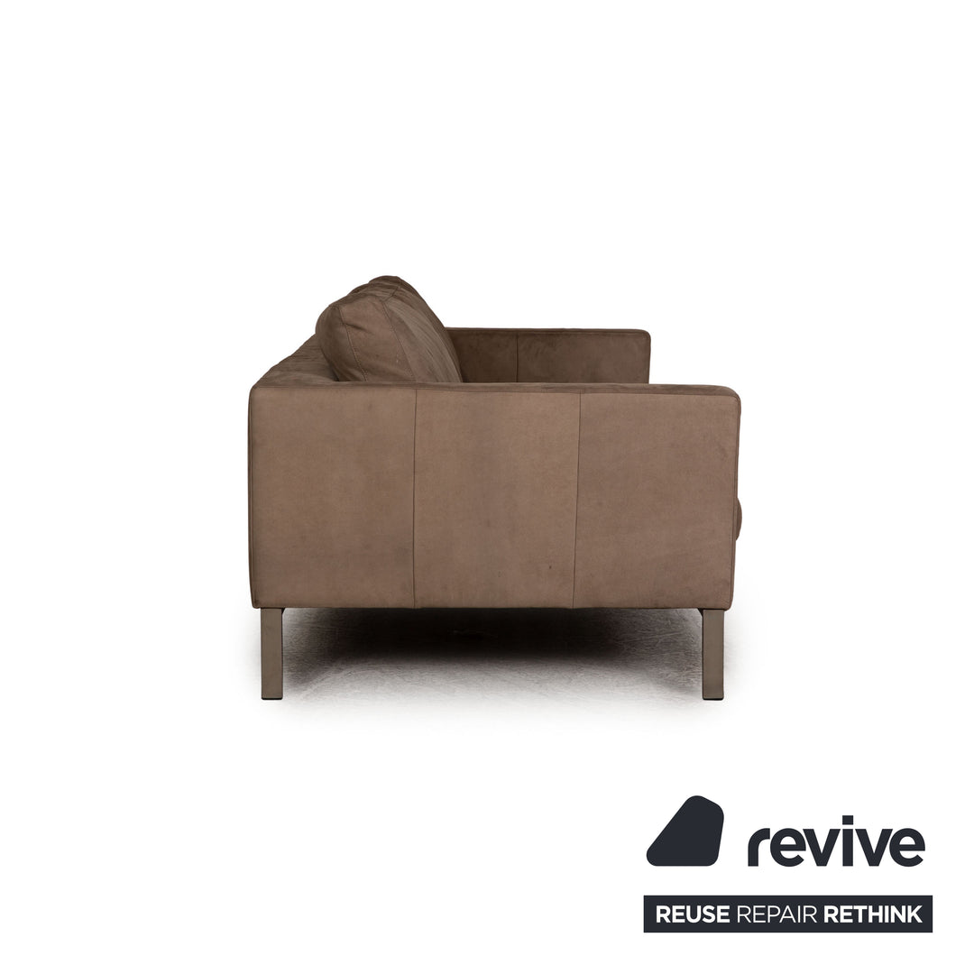 Tommy M by Machalke Leder Dreisitzer Braun Sofa Couch Anilinleder mit Vintage Patina