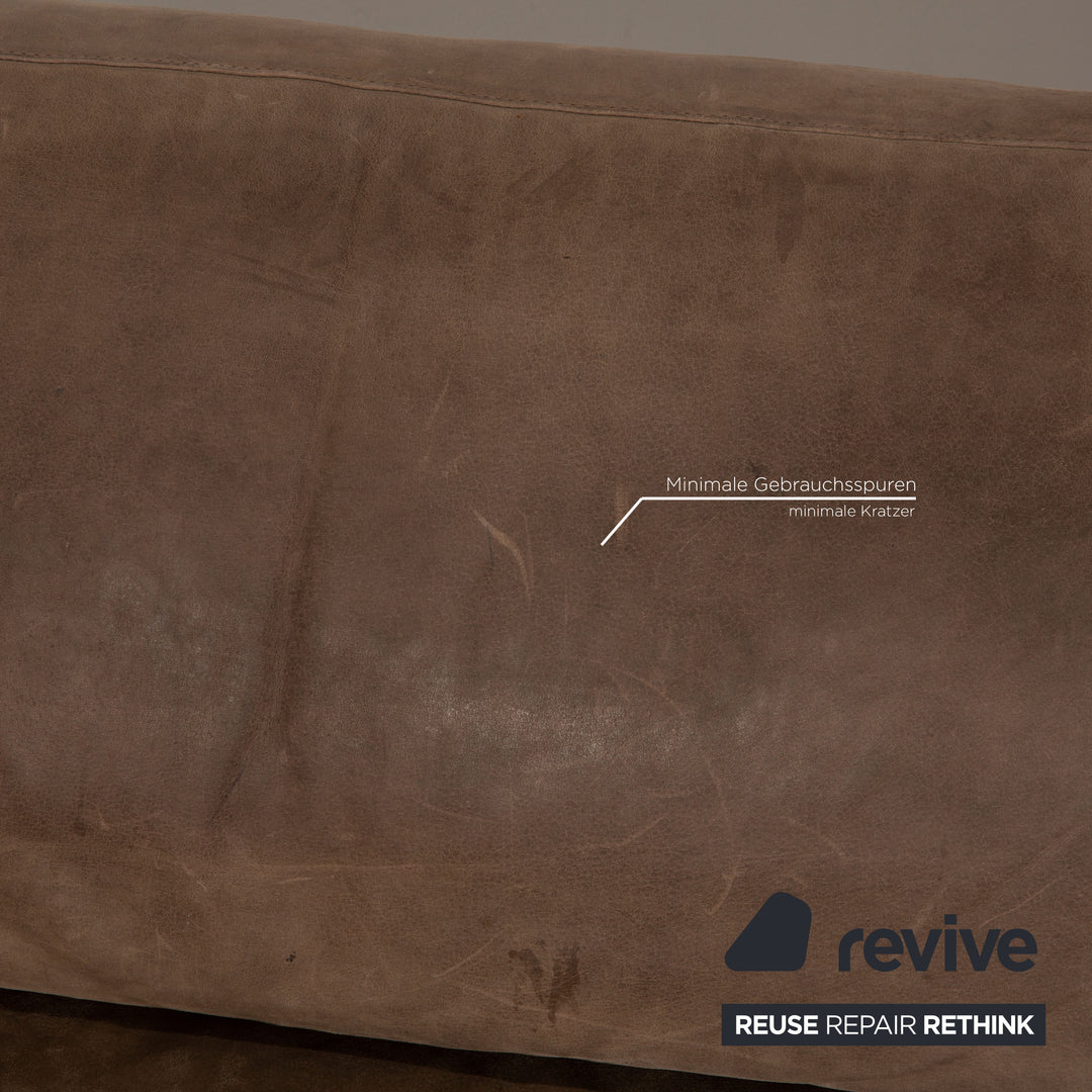 Tommy M by Machalke leather three-seater brown sofa couch aniline leather with vintage patina