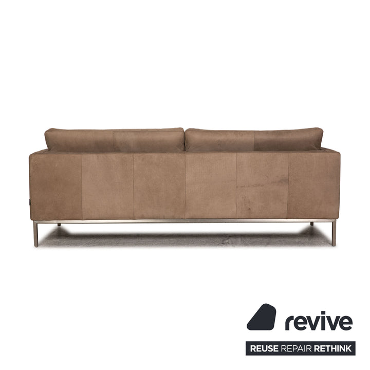 Tommy M by Machalke leather three-seater brown sofa couch aniline leather with vintage patina