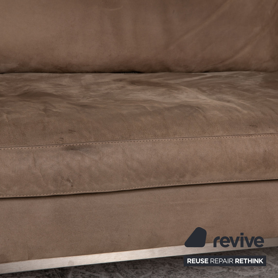 Tommy M by Machalke leather three-seater brown sofa couch aniline leather with vintage patina