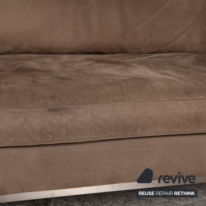 Tommy M by Machalke leather three-seater brown sofa couch aniline leather with vintage patina