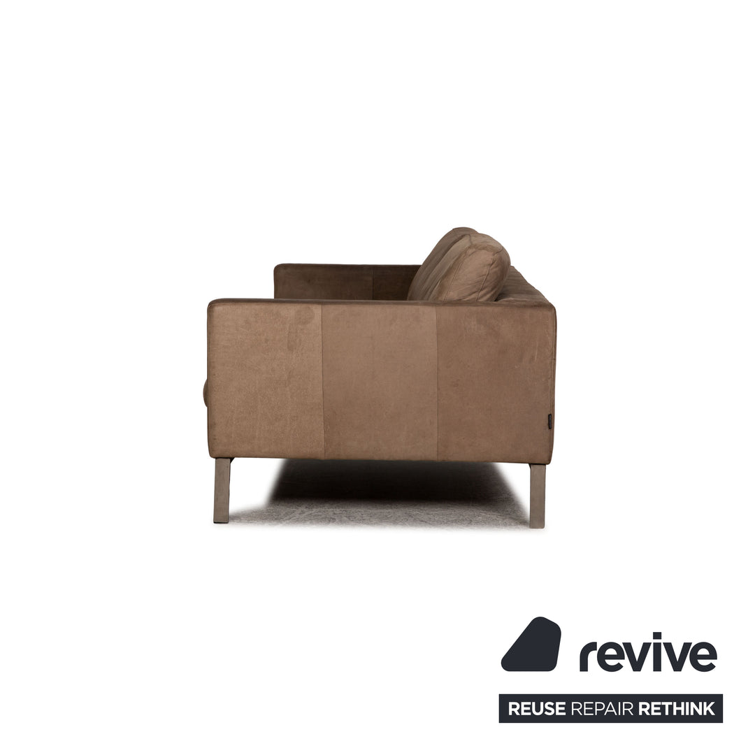 Tommy M by Machalke leather three-seater brown sofa couch aniline leather with vintage patina