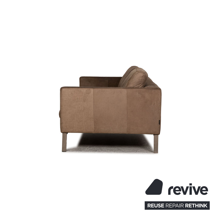 Tommy M by Machalke leather three-seater brown sofa couch aniline leather with vintage patina