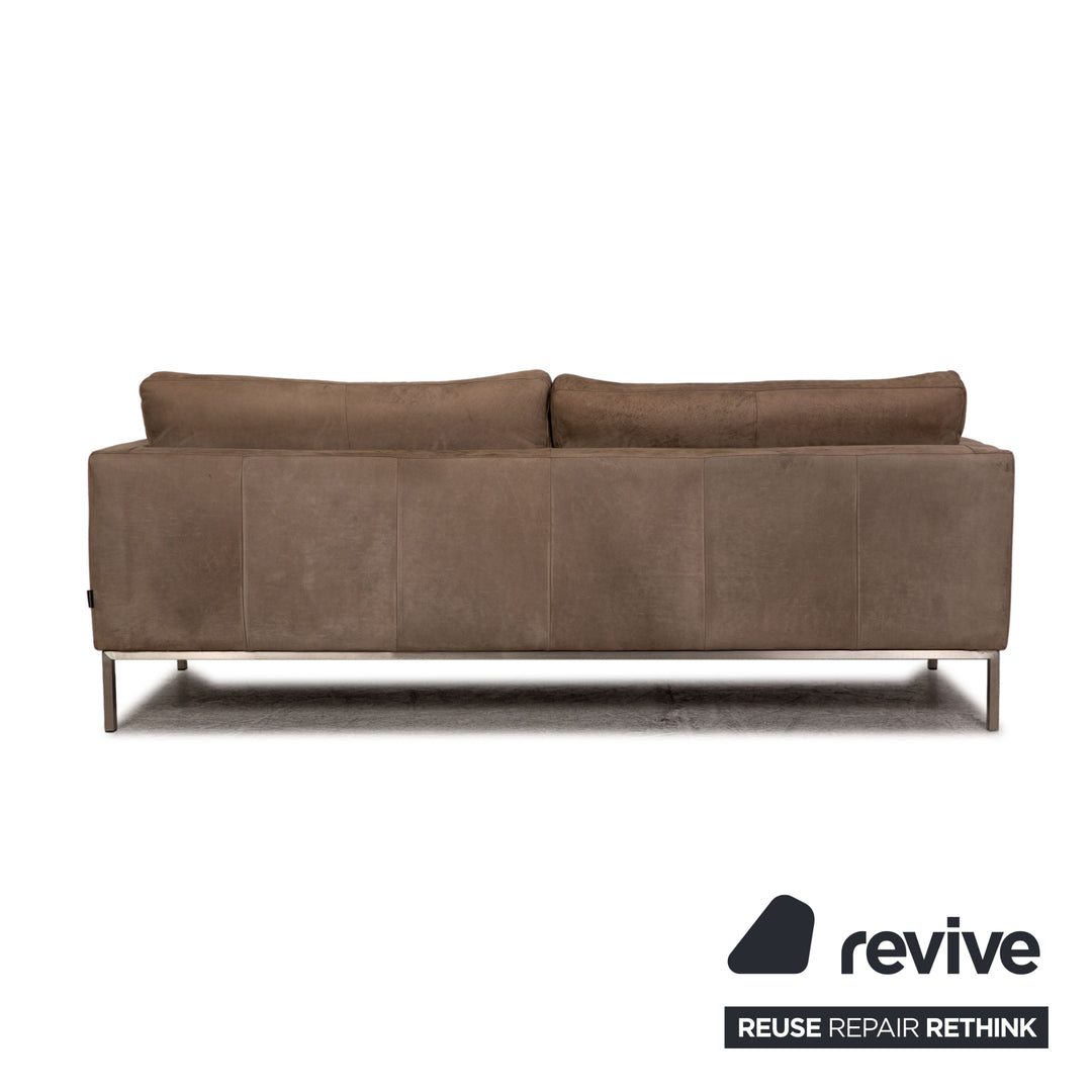 Tommy M by Machalke leather three-seater brown sofa couch aniline leather with vintage patina