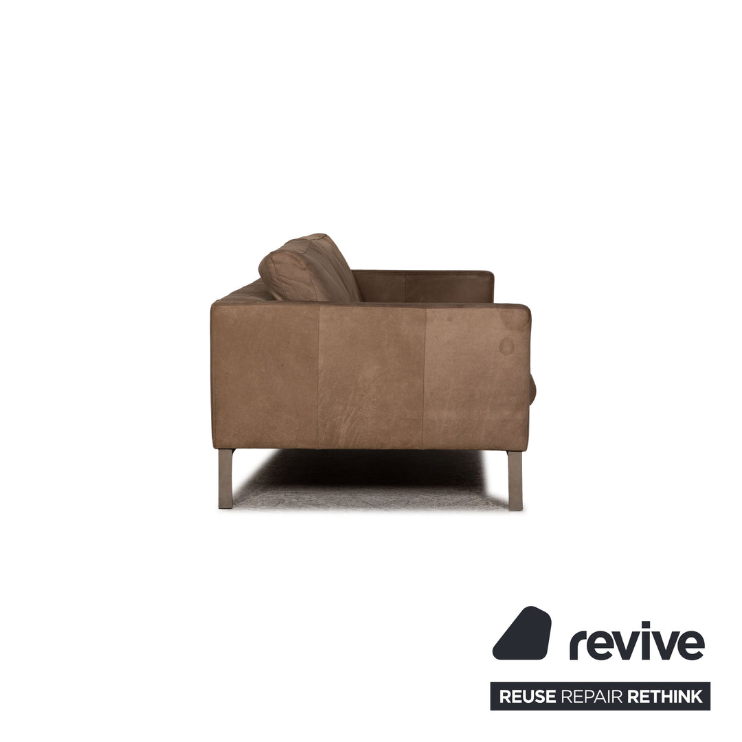 Tommy M by Machalke leather three-seater brown sofa couch aniline leather with vintage patina