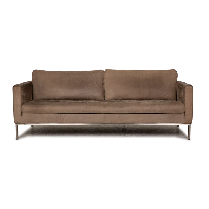 Tommy M by Machalke leather three-seater brown sofa couch aniline leather with vintage patina