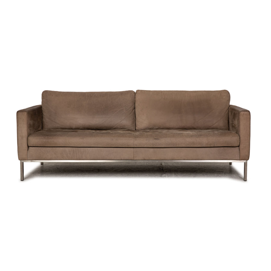 Tommy M by Machalke leather three-seater brown sofa couch aniline leather with vintage patina