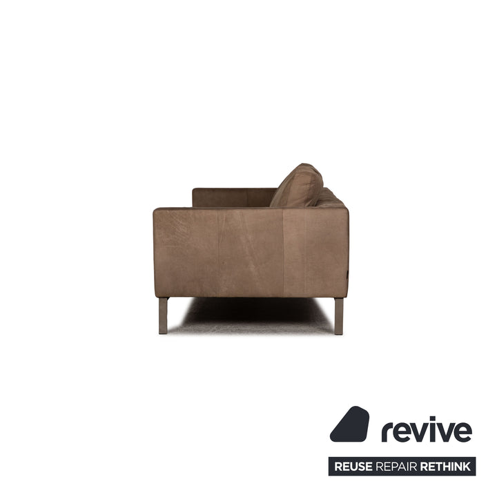 Tommy M by Machalke leather three-seater brown sofa couch aniline leather with vintage patina