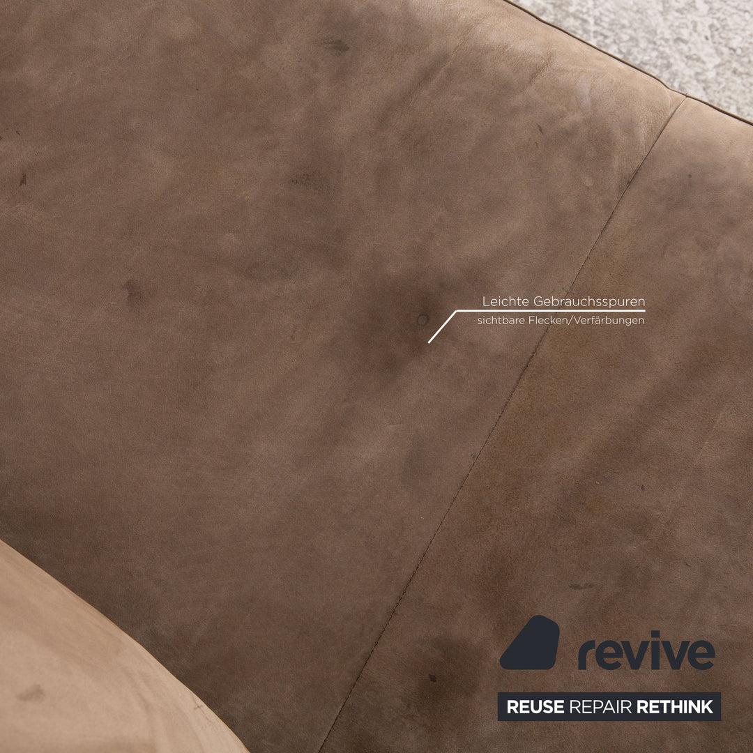 Tommy M by Machalke leather three-seater brown sofa couch aniline leather with vintage patina