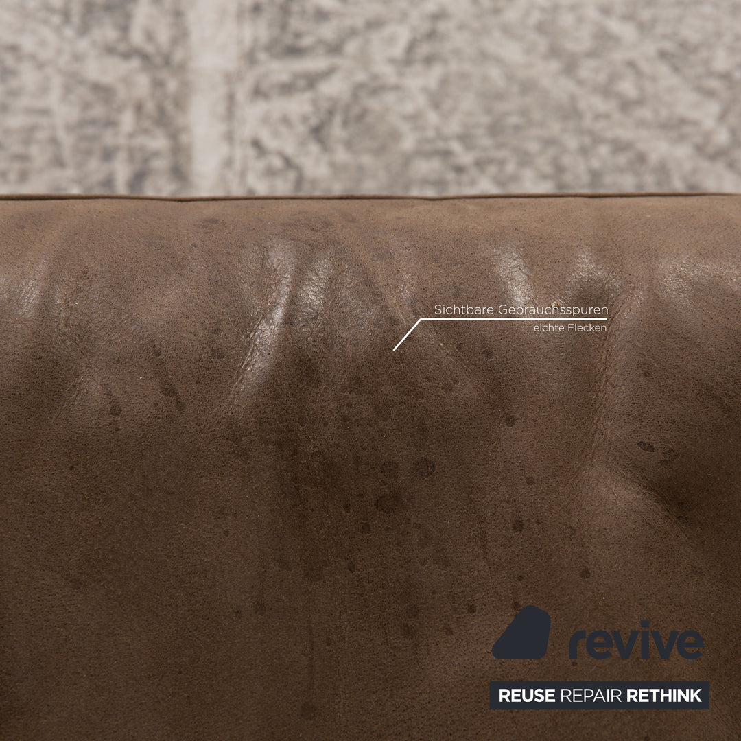 Tommy M by Machalke Leder Dreisitzer Braun Sofa Couch Anilinleder mit Vintage Patina