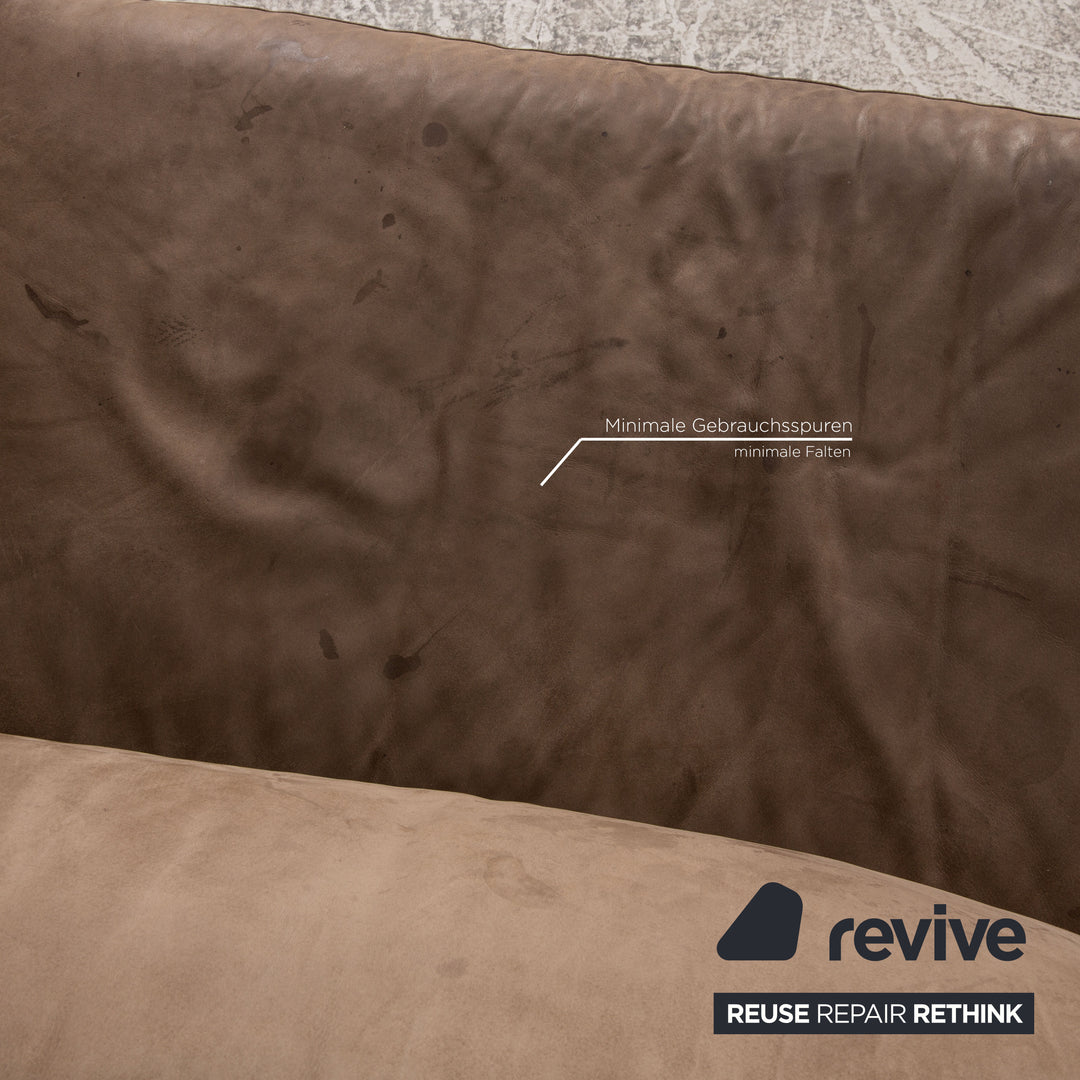 Tommy M by Machalke leather three-seater brown sofa couch aniline leather with vintage patina