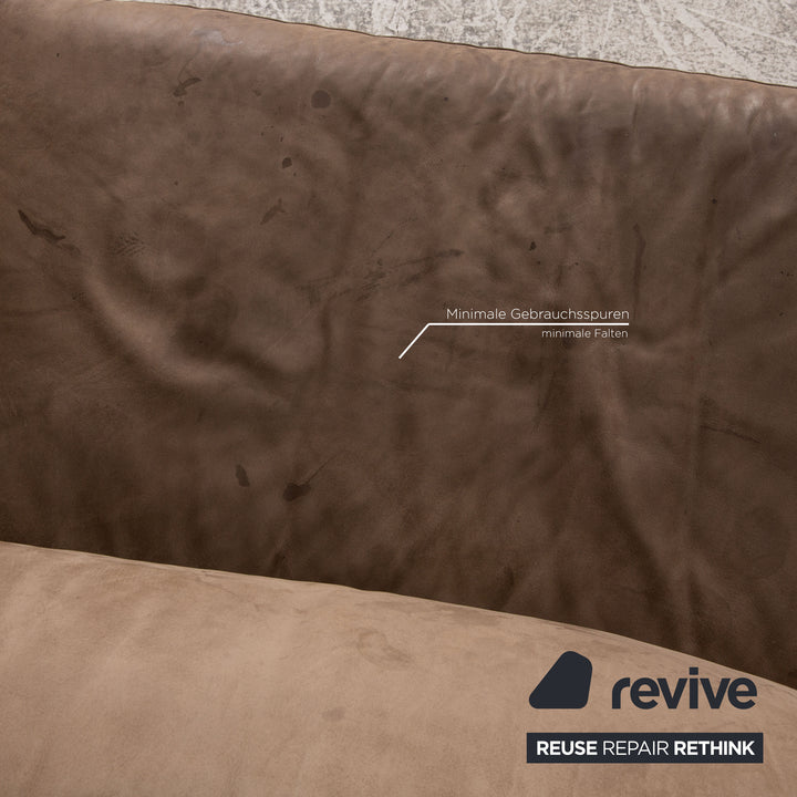 Tommy M by Machalke leather three-seater brown sofa couch aniline leather with vintage patina