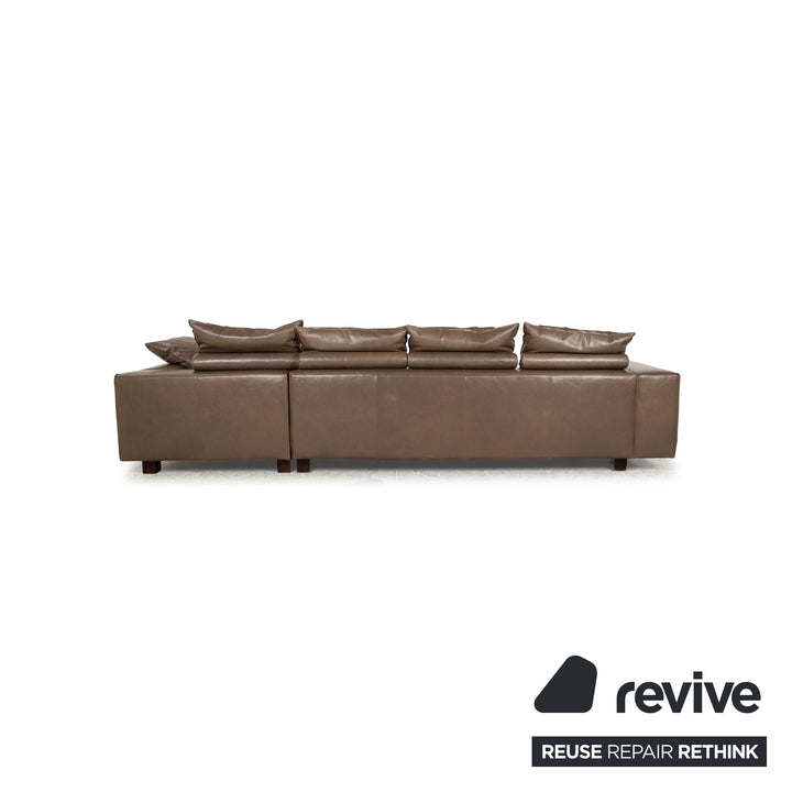 Tommy M by Machalke Sarapis Leather Corner Sofa Brown Recamiere Left Sofa Couch