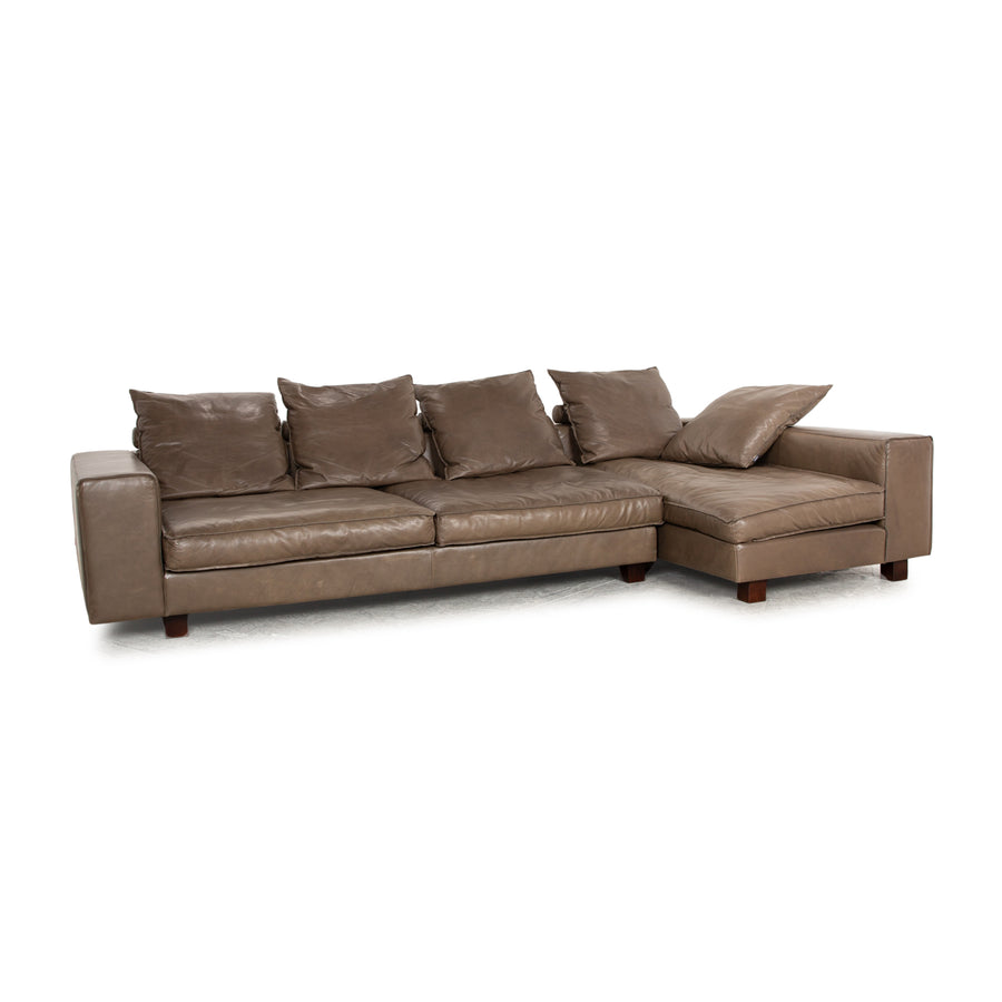 Tommy M by Machalke Sarapis Leather Corner Sofa Brown Recamiere Left Sofa Couch