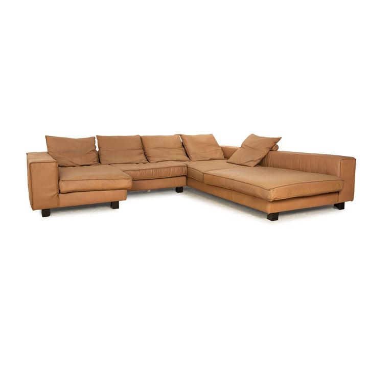 Tommy M Long Beach by Machalke Leather Corner Sofa Brown Sofa Couch