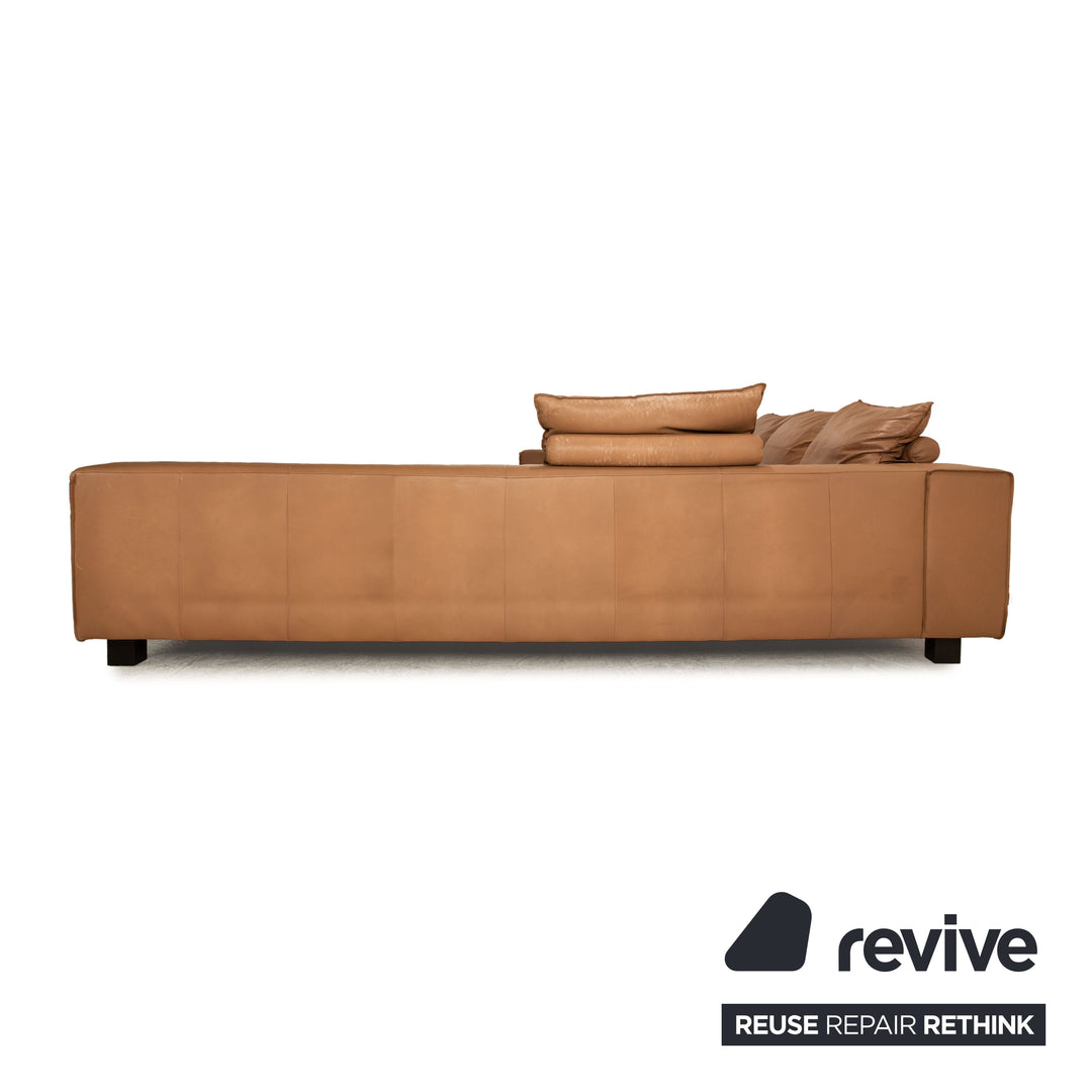 Tommy M Long Beach by Machalke Leather Corner Sofa Brown Sofa Couch