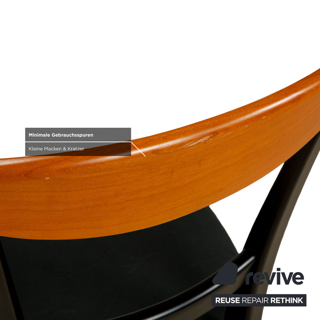 Chaise de salle à manger en tissu Tonon 876/02, bois noir et marron