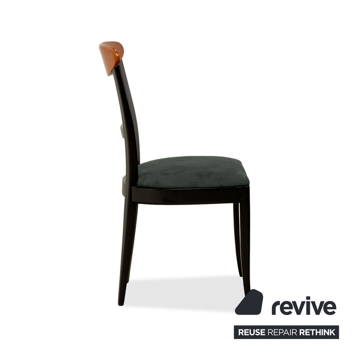 Chaise de salle à manger en tissu Tonon 876/02, bois noir et marron