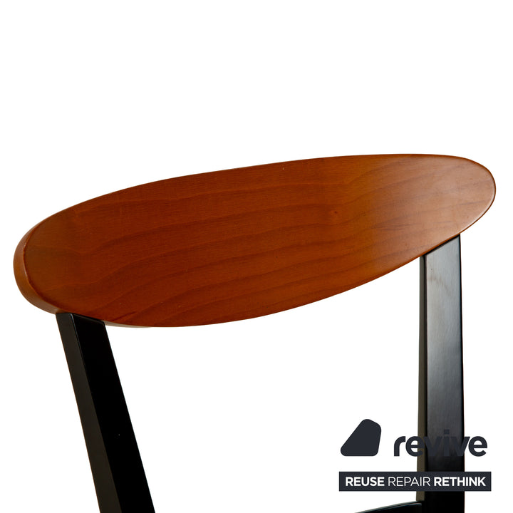 Chaise de salle à manger en tissu Tonon 876/02, bois noir et marron