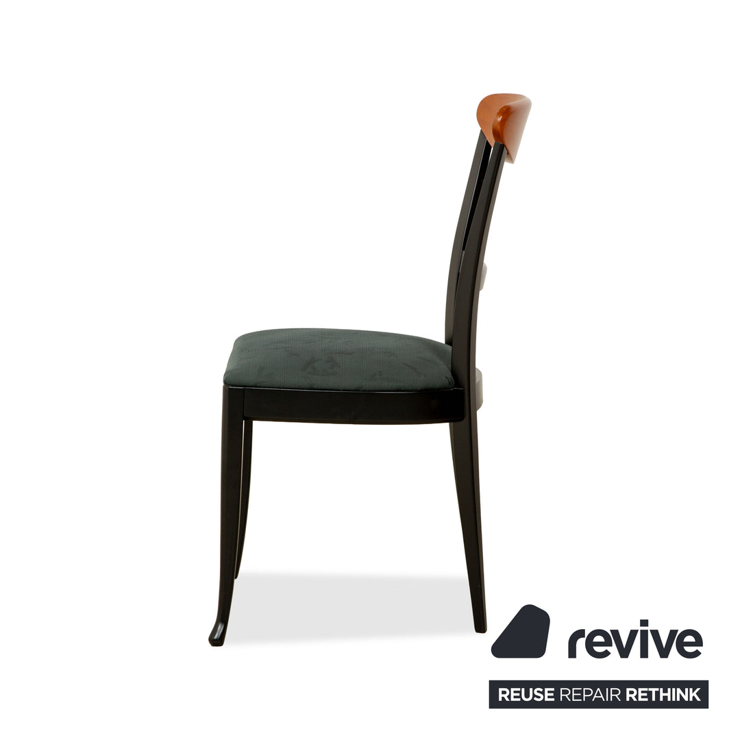 Chaise de salle à manger en tissu Tonon 876/02, bois noir et marron