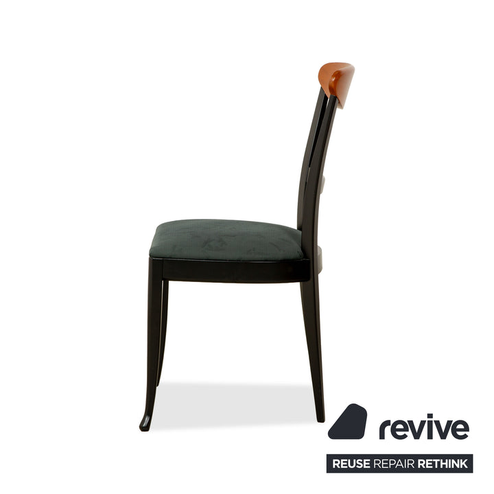 Chaise de salle à manger en tissu Tonon 876/02, bois noir et marron