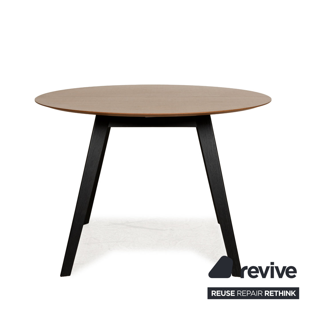 Treku Aise wooden dining table brown extendable round 110-155 x 110cm