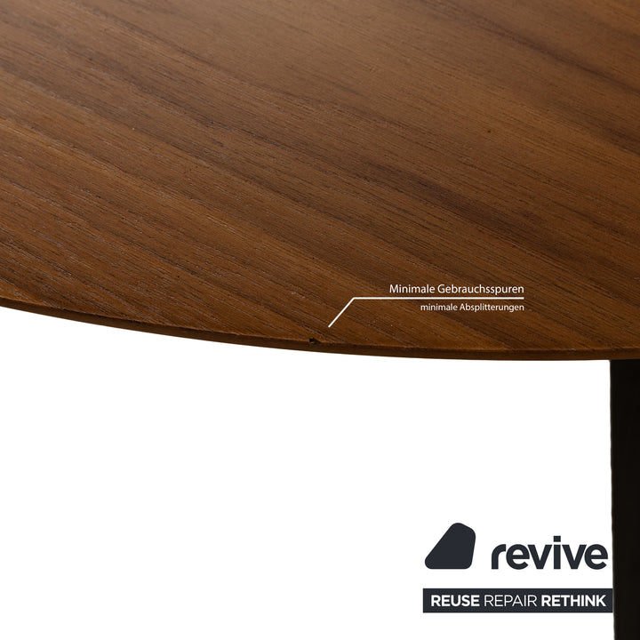 Treku Aise wooden dining table brown extendable round 110-155 x 110cm