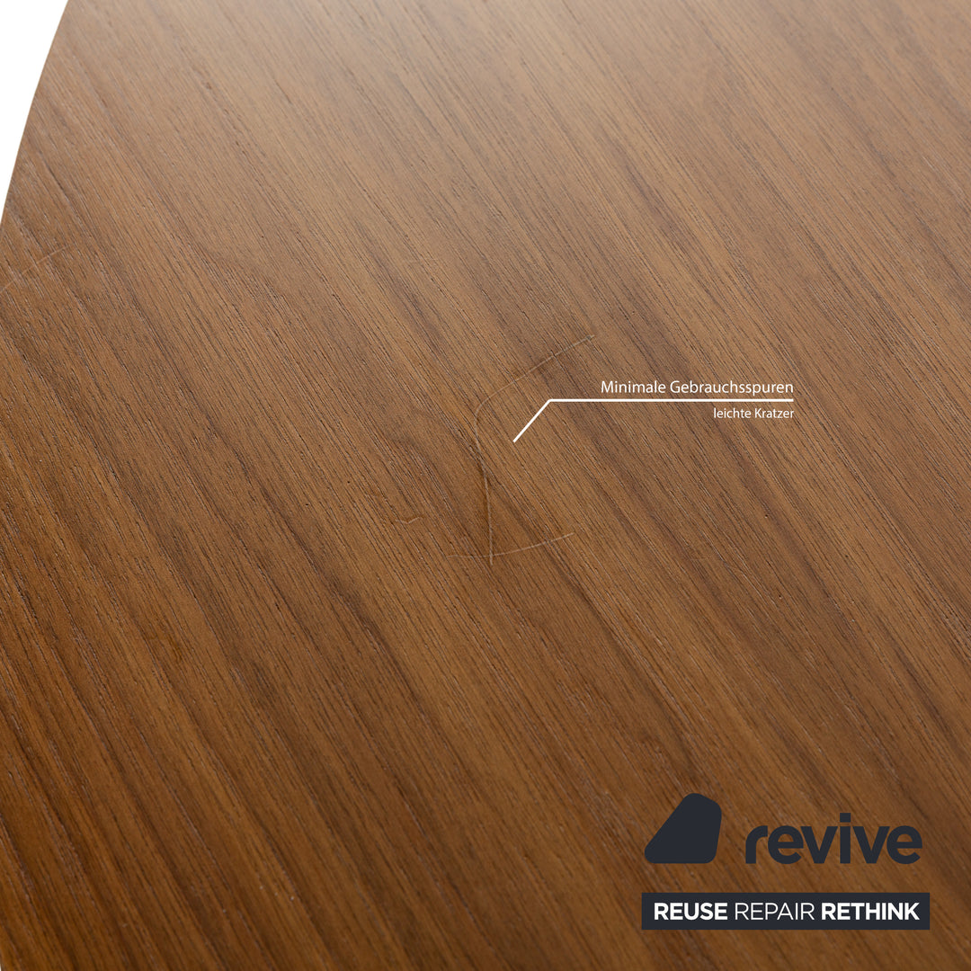 Treku Aise wooden dining table brown extendable round 110-155 x 110cm