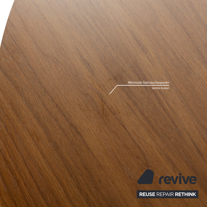 Treku Aise wooden dining table brown extendable round 110-155 x 110cm