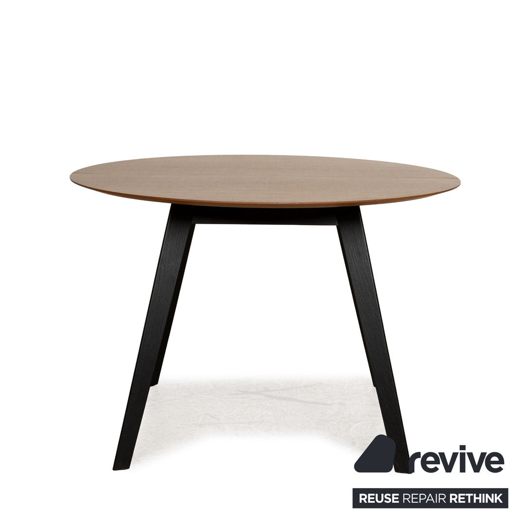Treku Aise wooden dining table brown extendable round 110-155 x 110cm