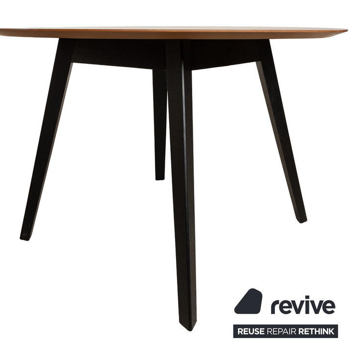 Treku Aise wooden dining table brown extendable round 110-155 x 110cm