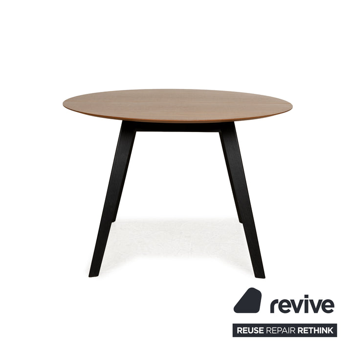 Treku Aise wooden dining table brown extendable round 110-155 x 110cm