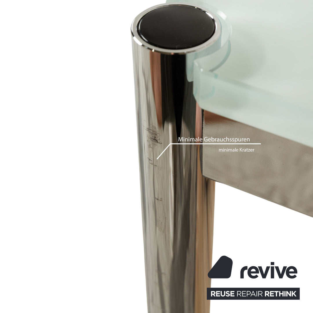 Table basse en verre USM Haller bleu argenté 101 x 101 cm