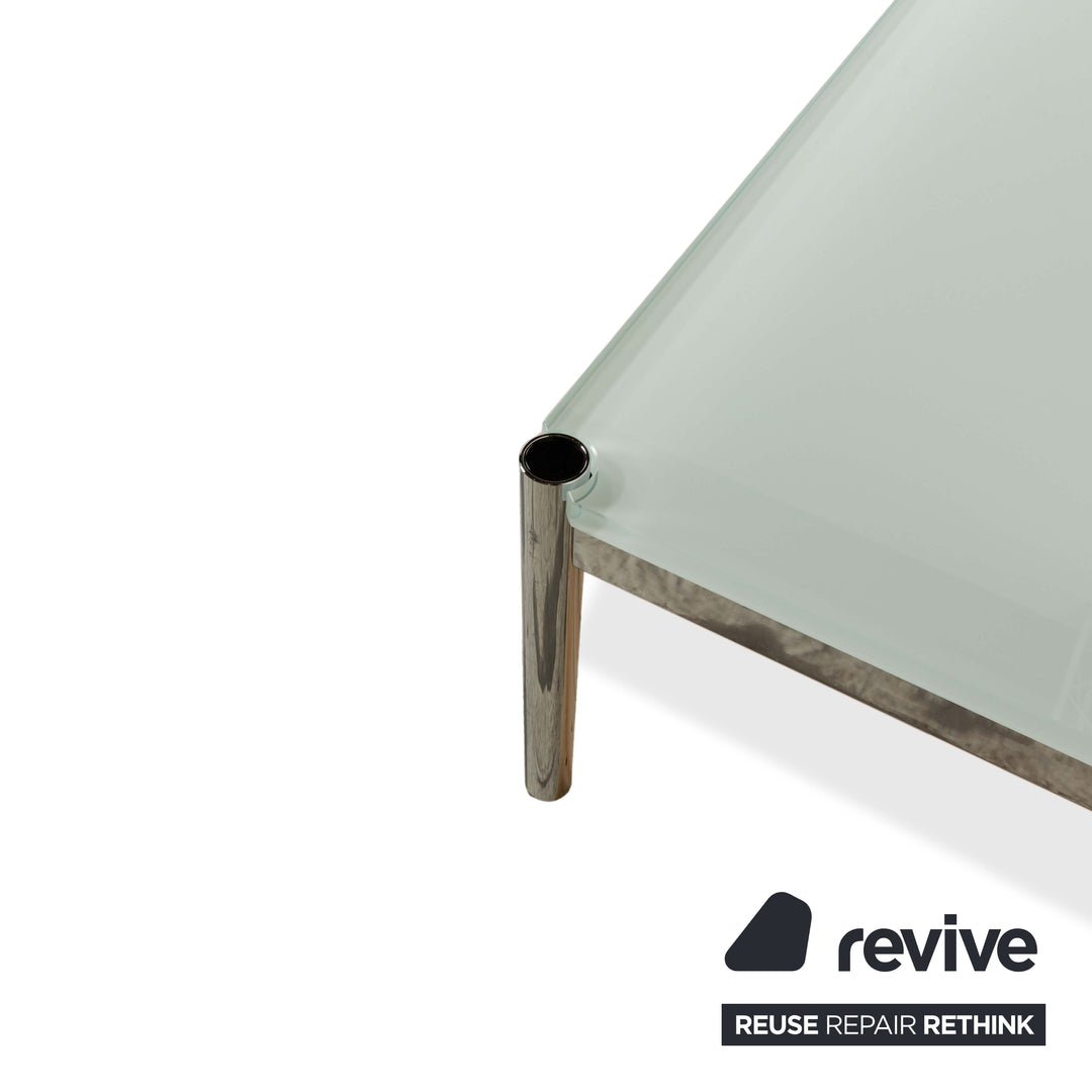 Table basse en verre USM Haller bleu argenté 101 x 101 cm