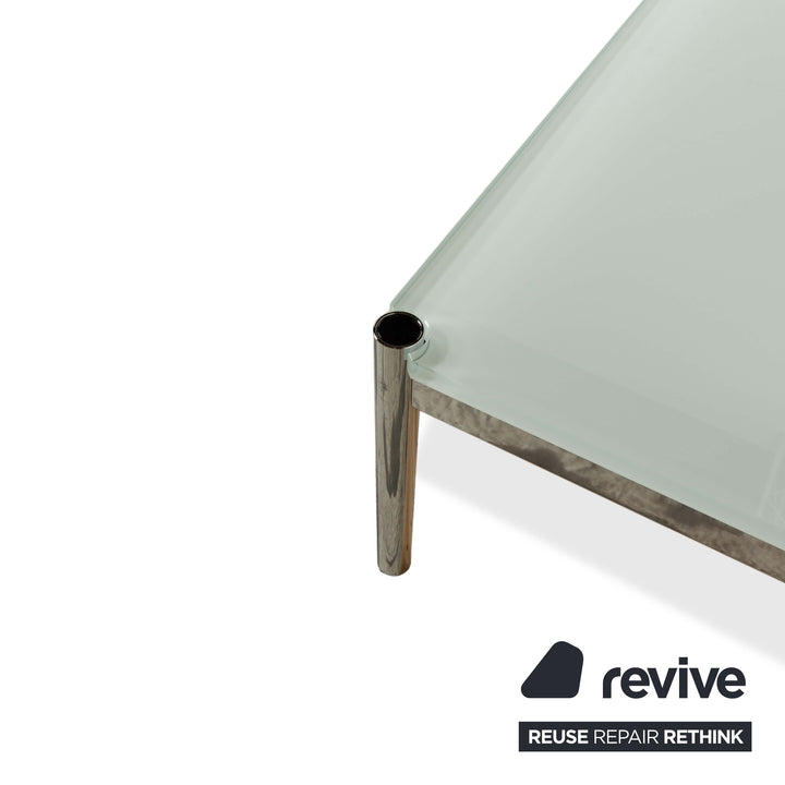 Table basse en verre USM Haller bleu argenté 101 x 101 cm