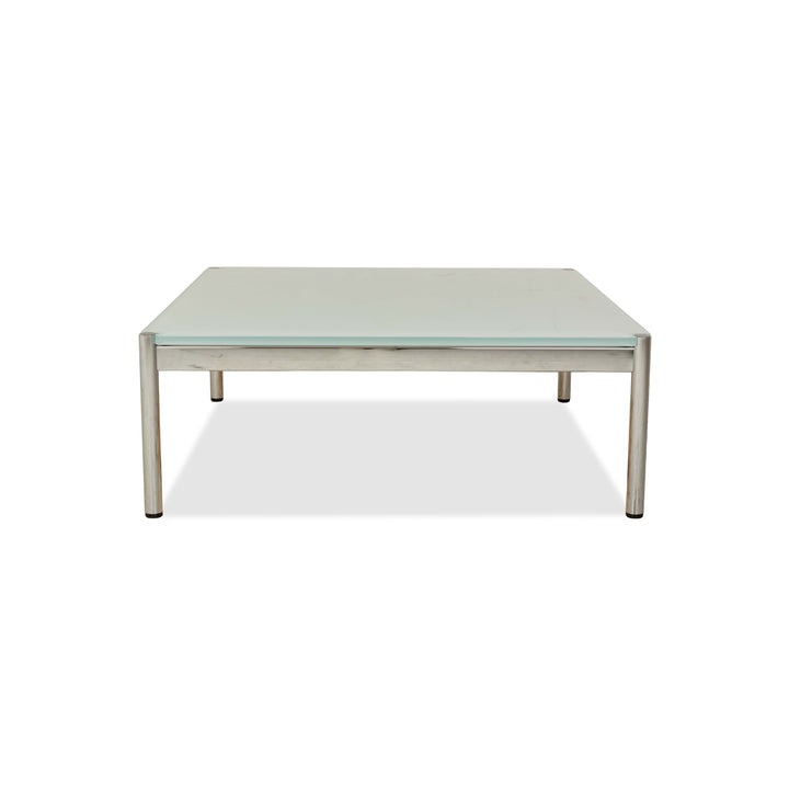 Table basse en verre USM Haller bleu argenté 101 x 101 cm
