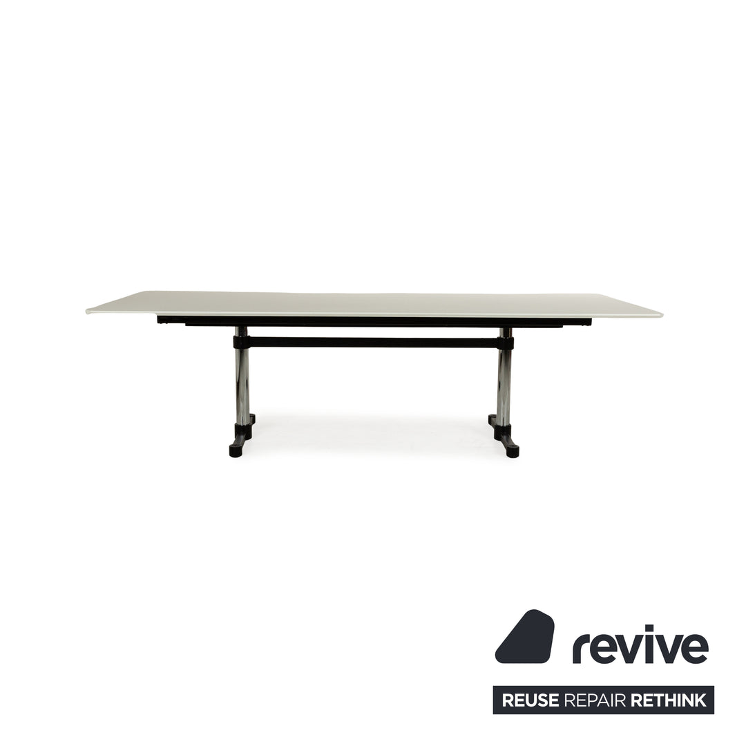 USM Haller Kitos Dining Table Wood White Manual Function 250 x 70-106 x 100 cm