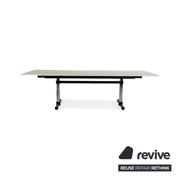 USM Haller Kitos table à manger bois blanc fonction manuelle 250 x 70-106 x 100 cm