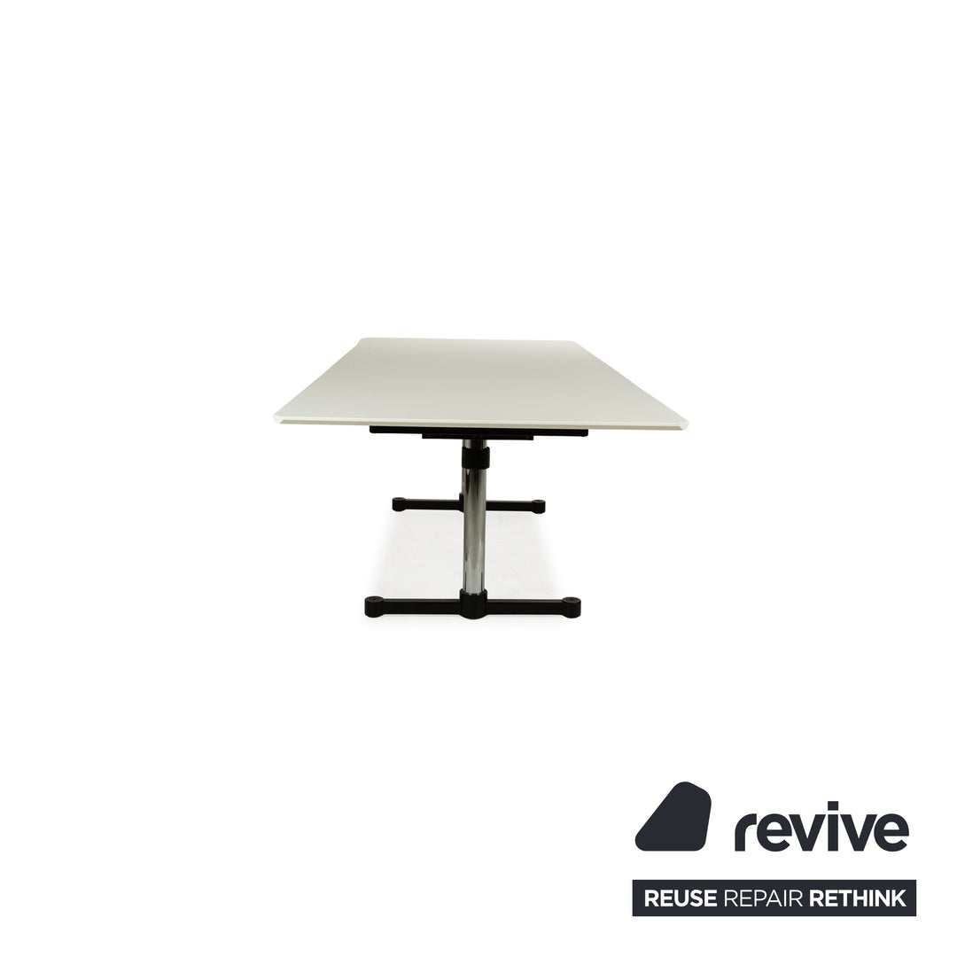 USM Haller Kitos Dining Table Wood White Manual Function 250 x 70-106 x 100 cm