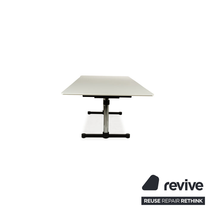 USM Haller Kitos Dining Table Wood White Manual Function 250 x 70-106 x 100 cm