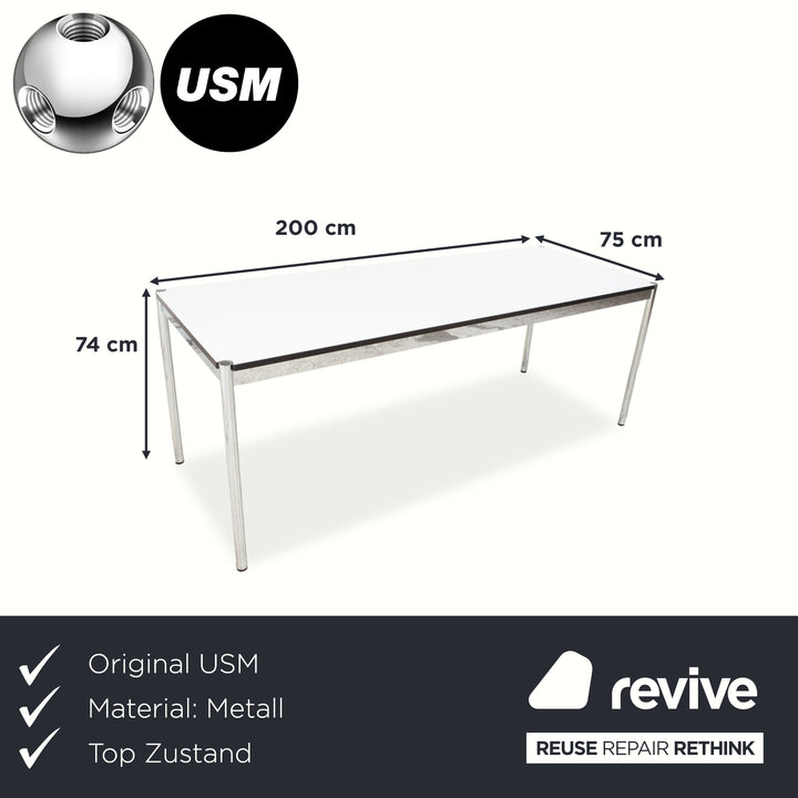 USM Haller metal desk, MDF white MDF table